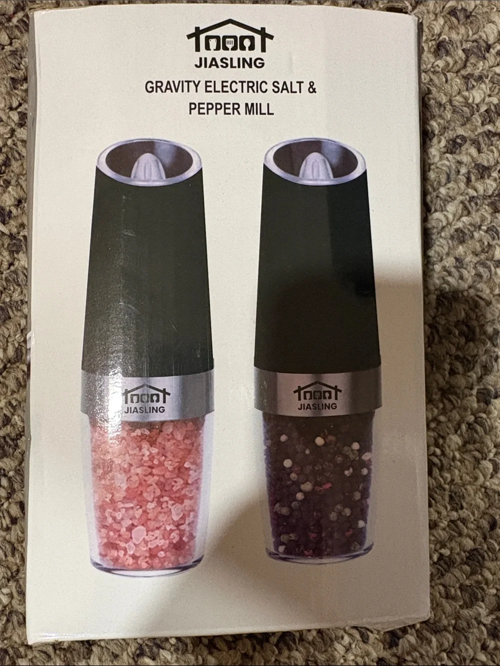 Black Gravity Electric Salt & Pepper Mill Set